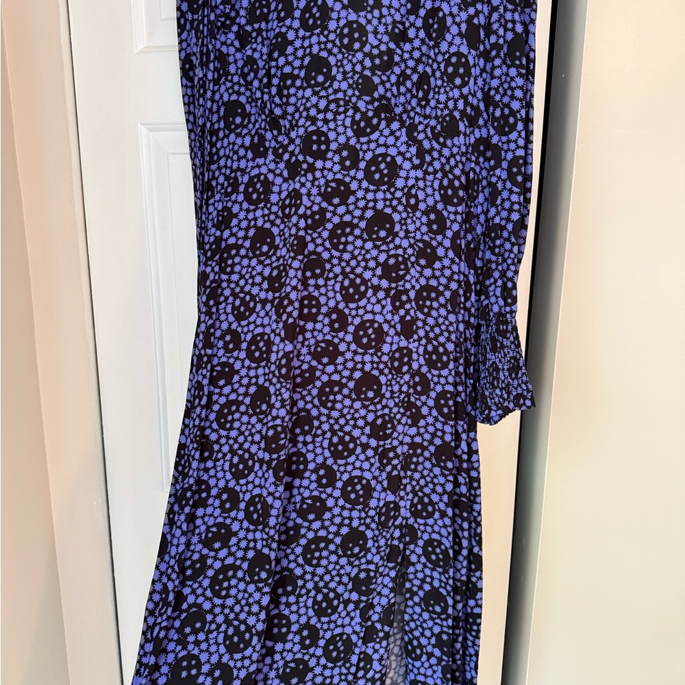 Elegant purple and Black Patterned Women's Dress
